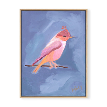 Dark Periwinkle Bird Print