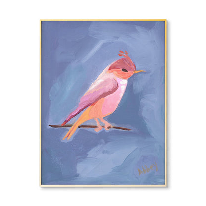 Dark Periwinkle Bird Print