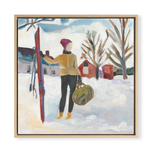 Lady with her Skis Print