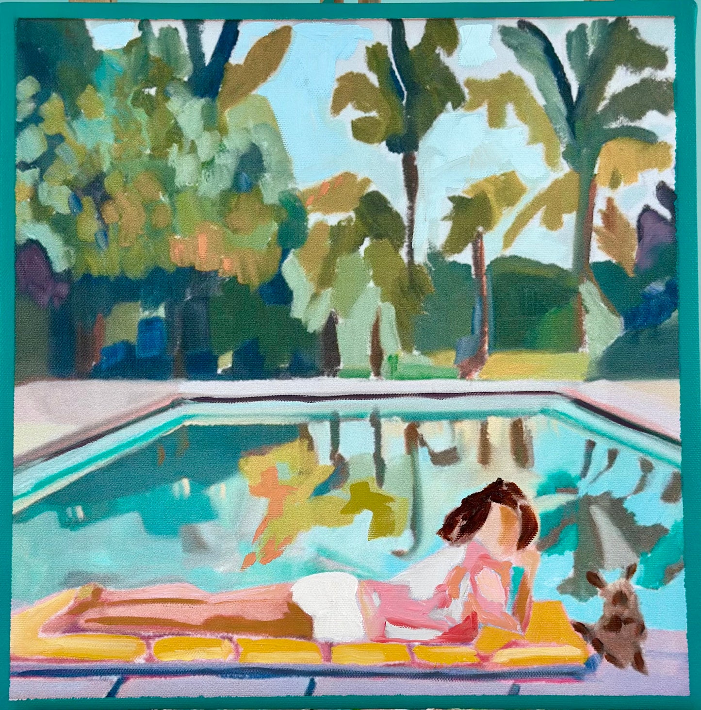 Pop of Yellow Palm Tree Girl