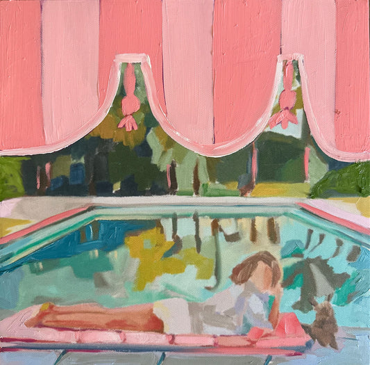 Pink & White Poolside Queen